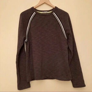 T by Alexander Wang  raglan stripes grey sweatshirt